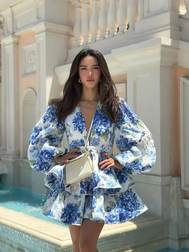 Flower Ruffle Layer dress