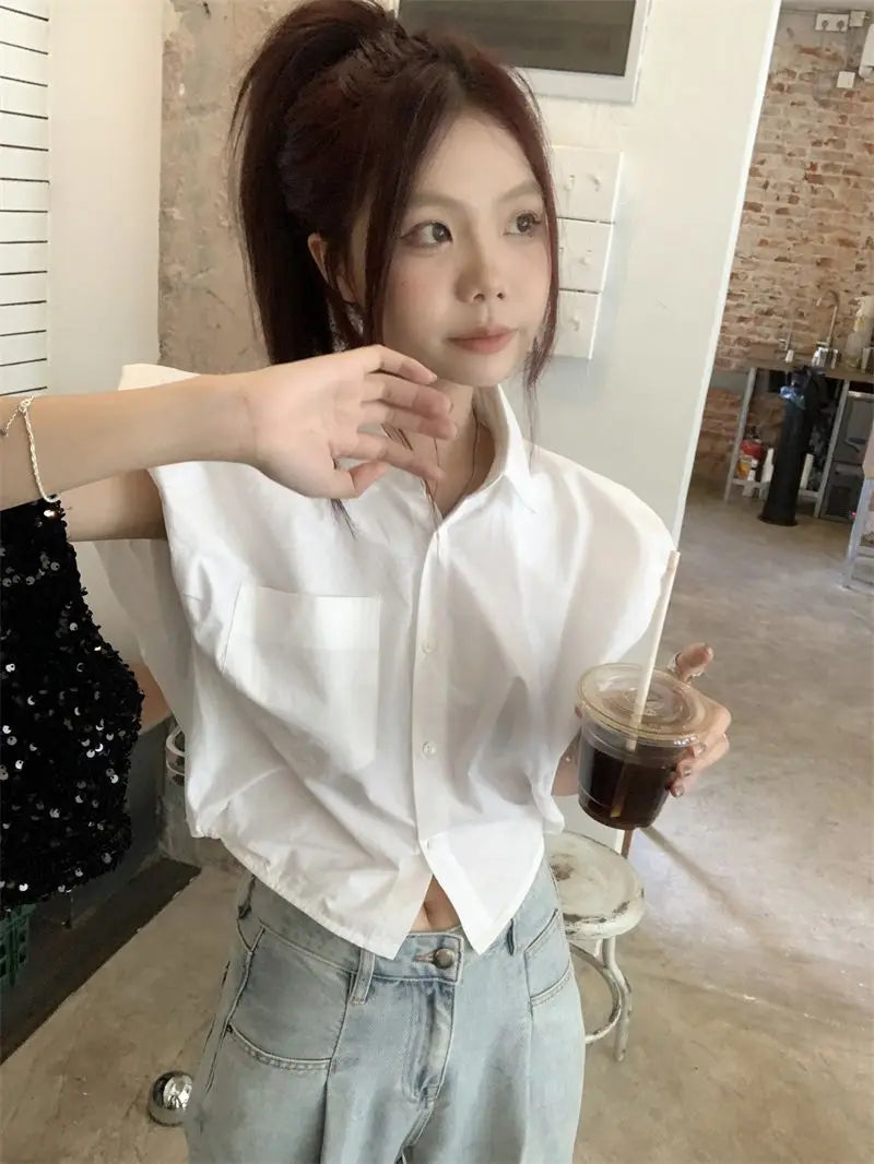 Vintage broad shoulder Crop Top CH