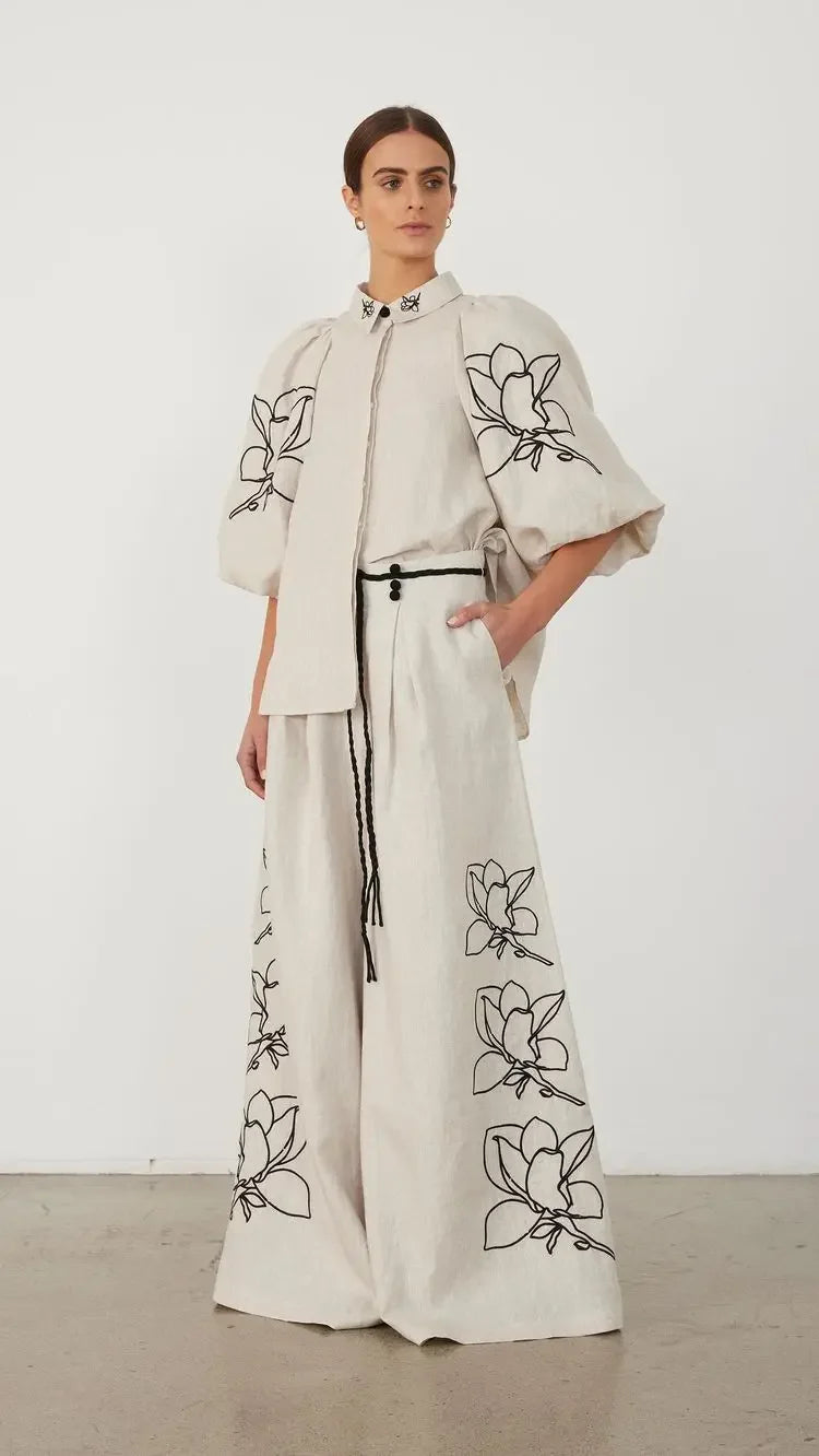 Cotton Linen Set Loose