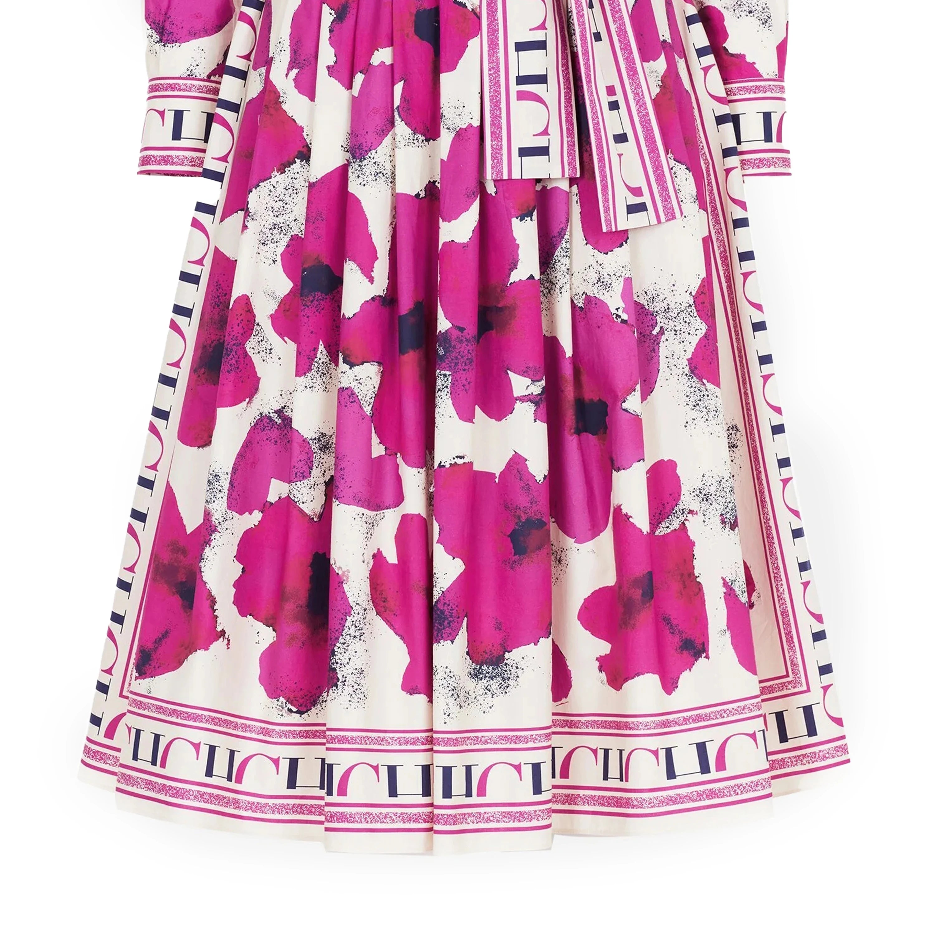 CHCH Women's Dress New Long sleeved Shirt Long Skirt Flower Print Party Dress - Shellss