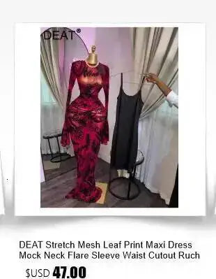 DEAT Women Halter Bow Tweed Mini Dress Color Block Neck Trim Loose Straight Cut Sleeveless Elegant Cocktail Birthday Daily