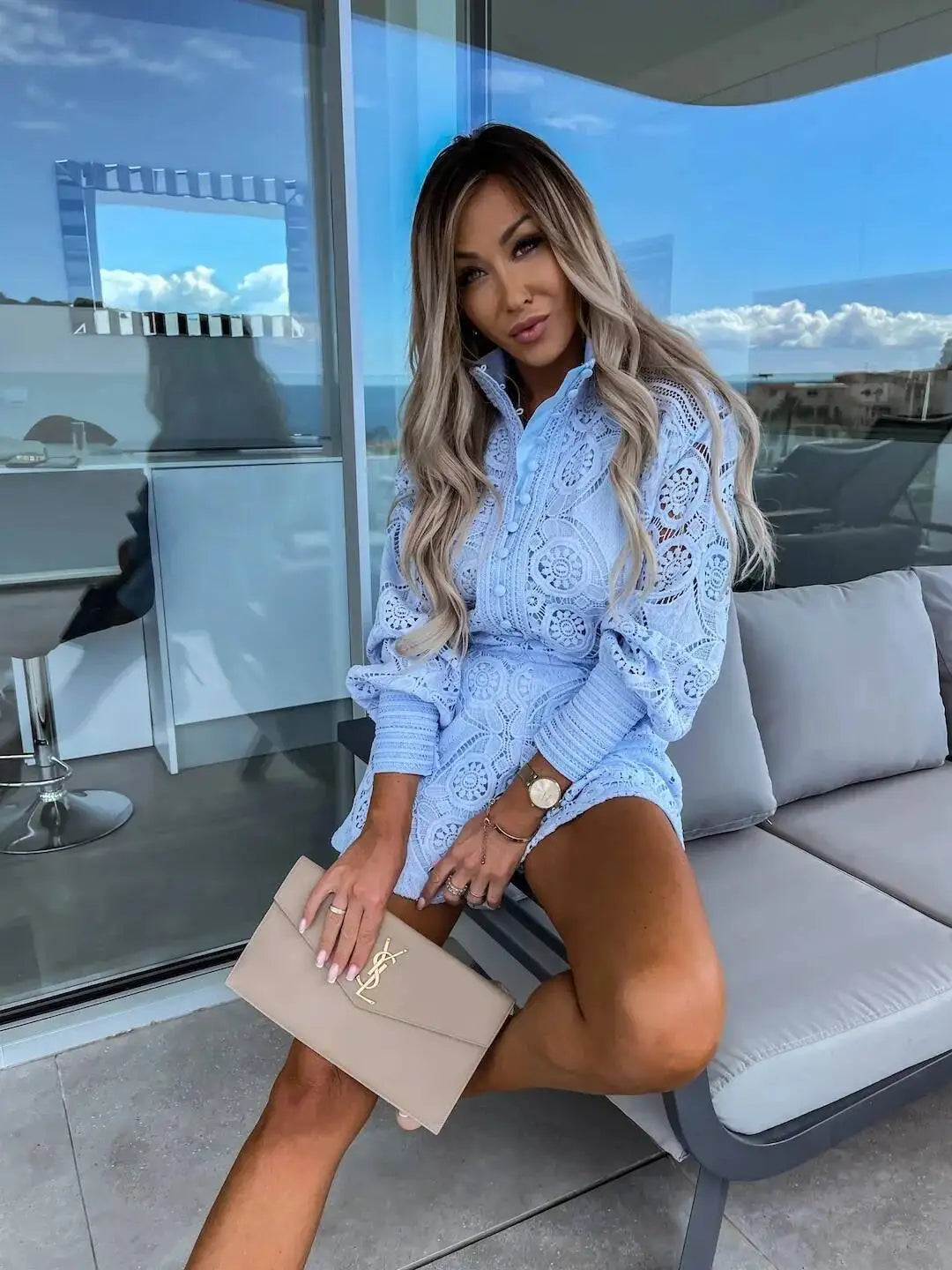 Lace Shorts Two Pieces Set