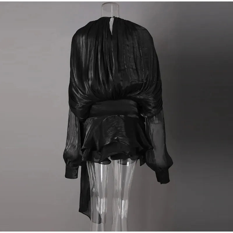 Trendy Lantern Top & Skirt - Shellss