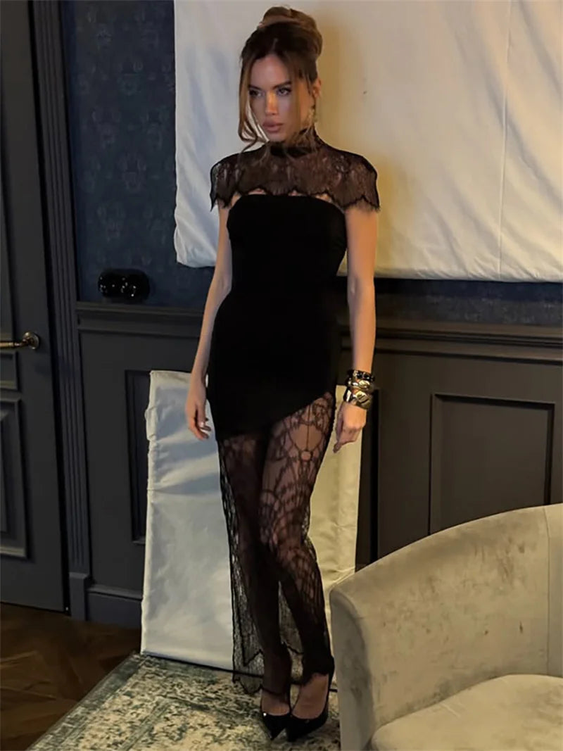 Elegant Queen Lace Collar Black dior vibes