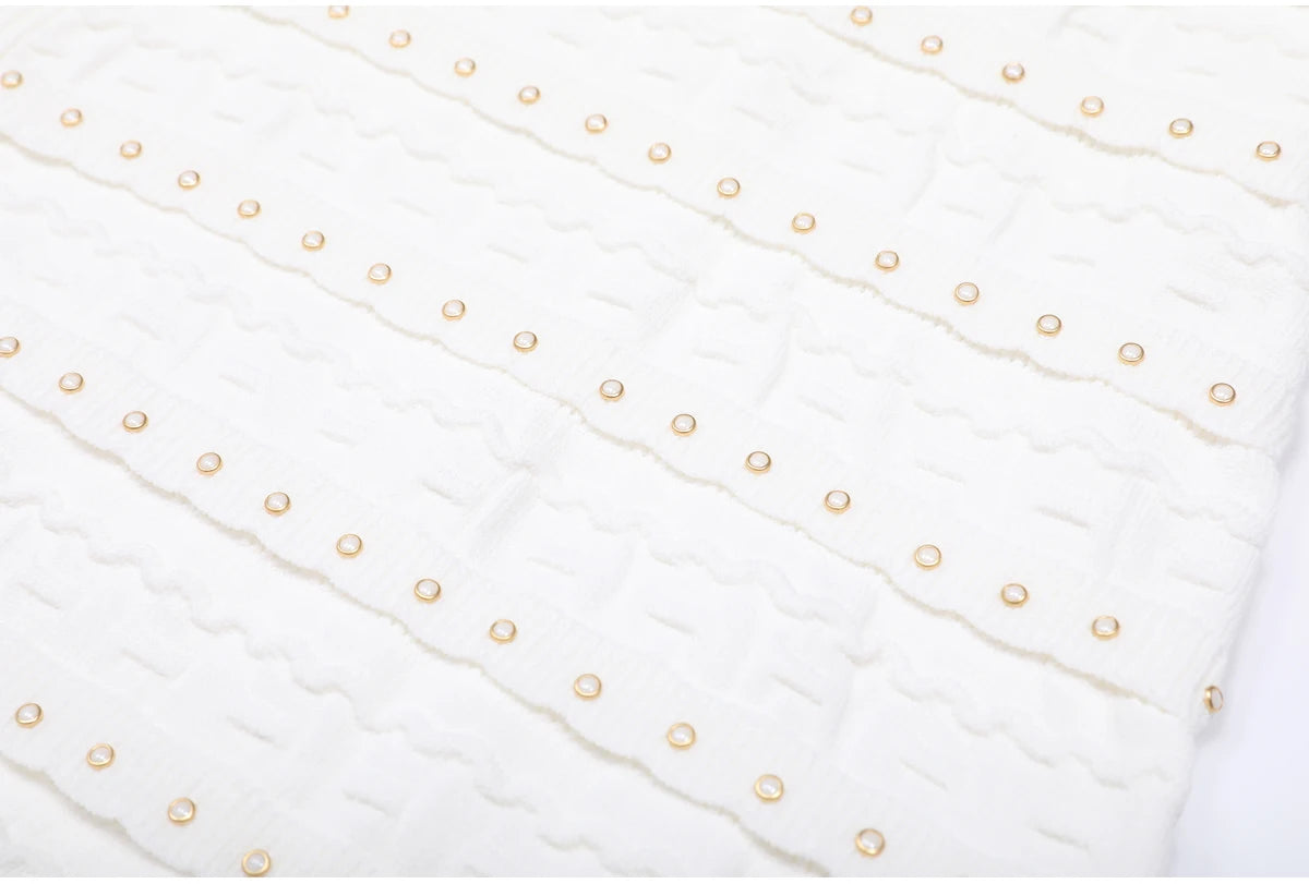 sandro Pearls embellished Skirt & Cardigan