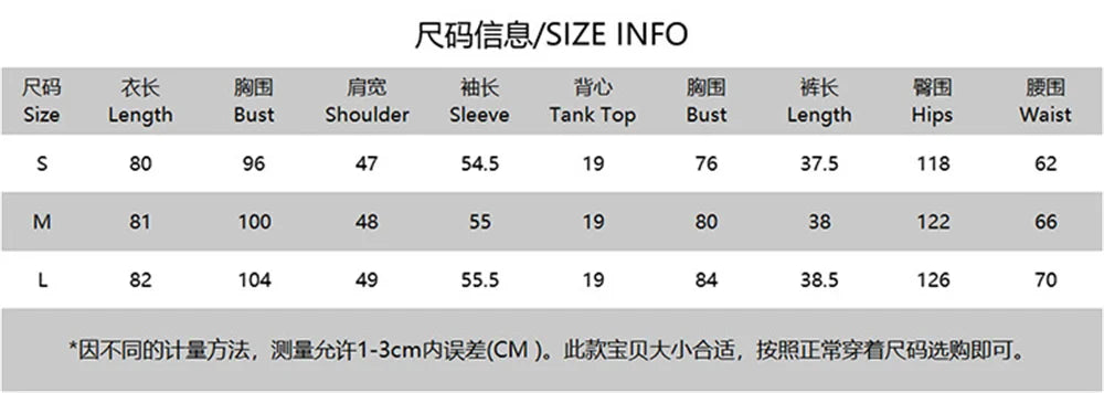 3 Piece light shorts set