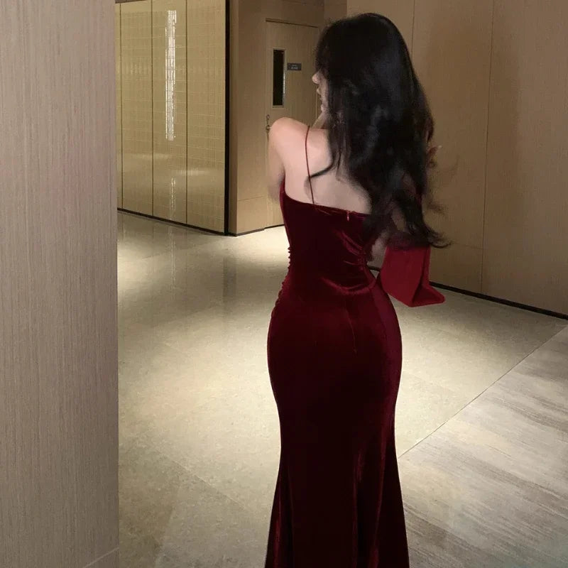 Burgandy velvet Party dress