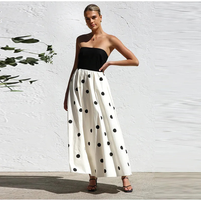 1 Sexy Patchwork Polka Dots Backless dress