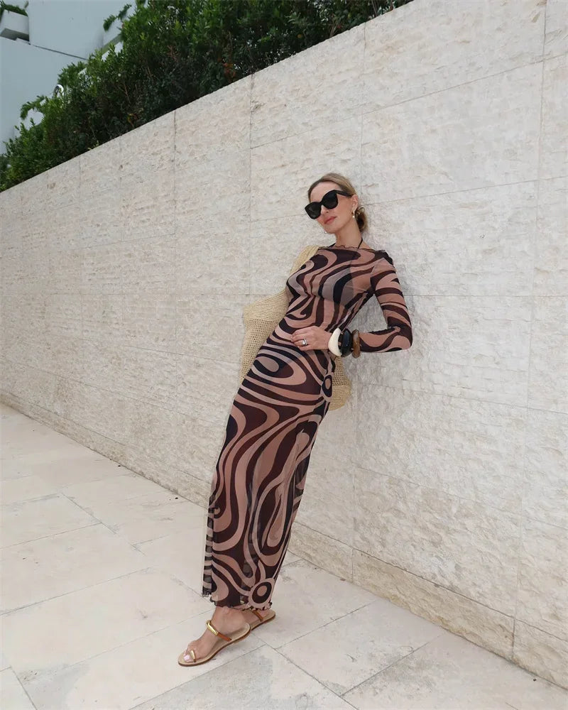 Elegant Striped Cover up Pucci