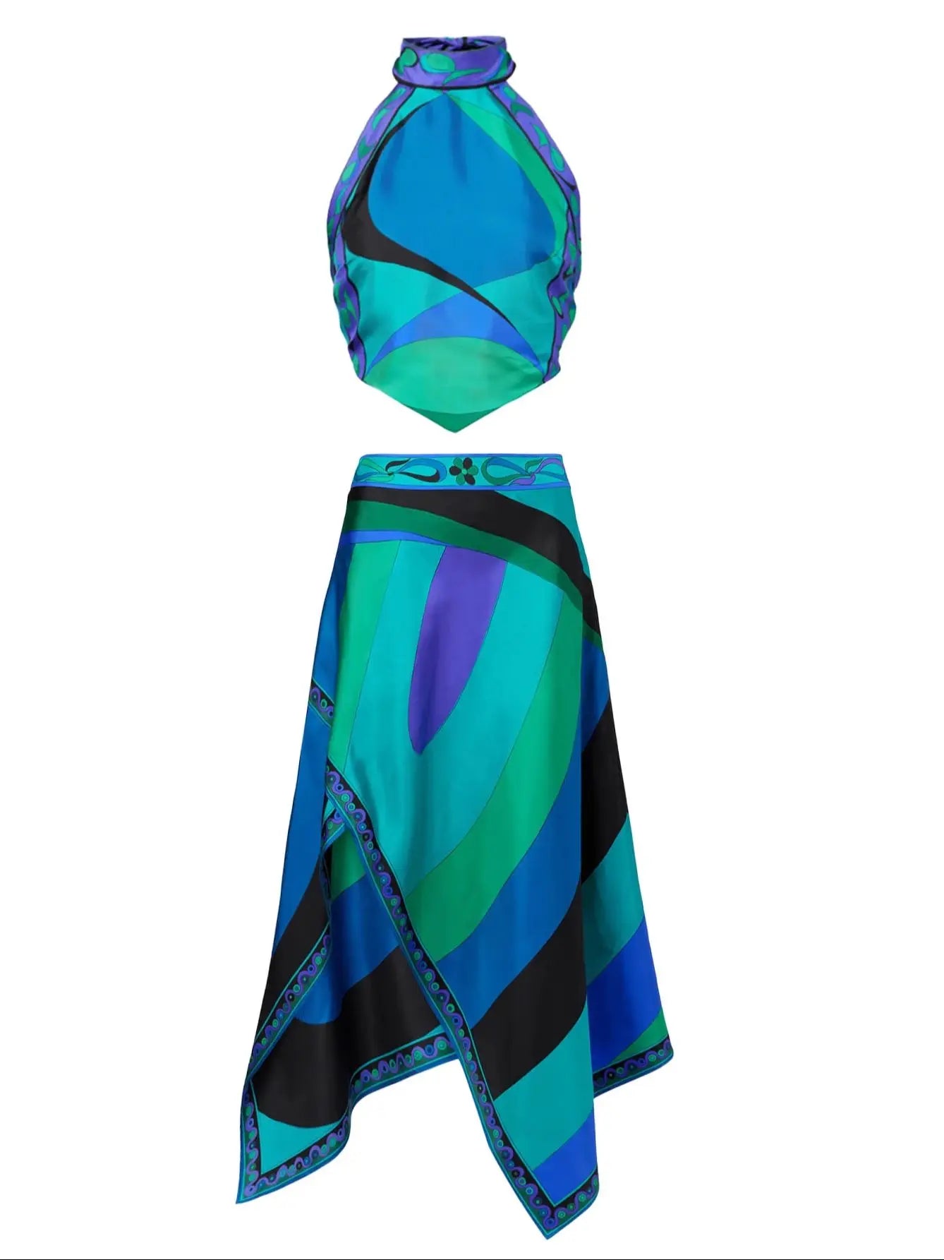 Pucci Skirt Halter Top Set