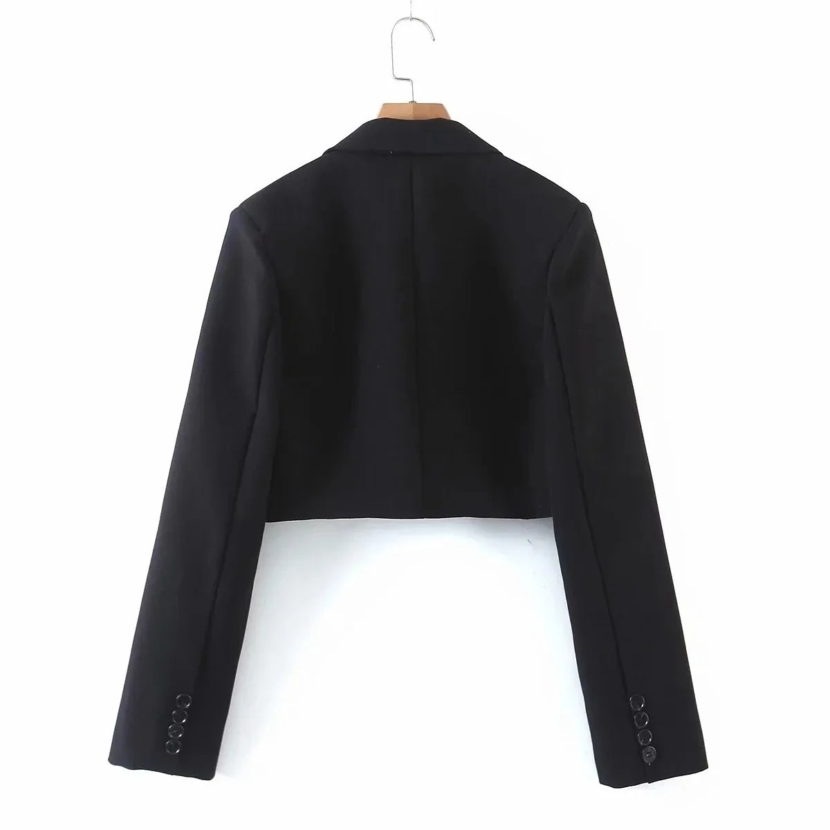 2 pieces 1 set Women One Button Short Blazer Cropped