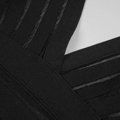 Semi Sheer Black Dress- Party Premium collection