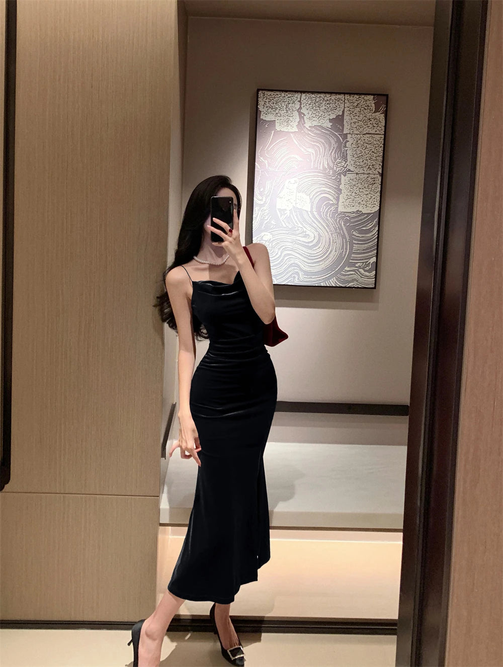 Burgandy velvet Party dress