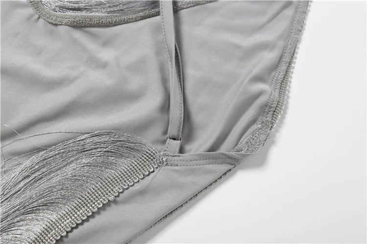 Backless Tassel Dress Party Club Bodycon