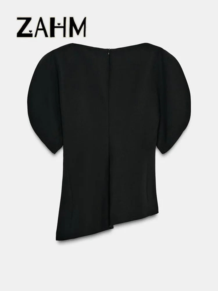 Asymmetrical puff Zara top