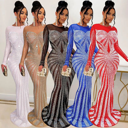 Rhinestone Crystal Mesh Dress