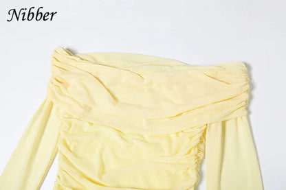 Yellow Chiffon Off shoulder