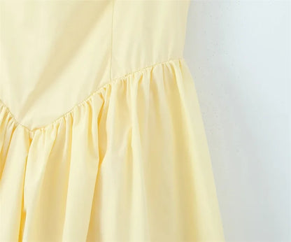 Puffy halter A-Line dress