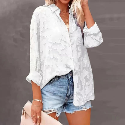 Flower Jacquard Blouse