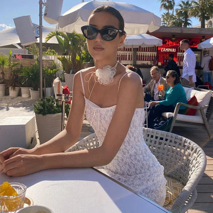 1 Lace White beach resort summer dress