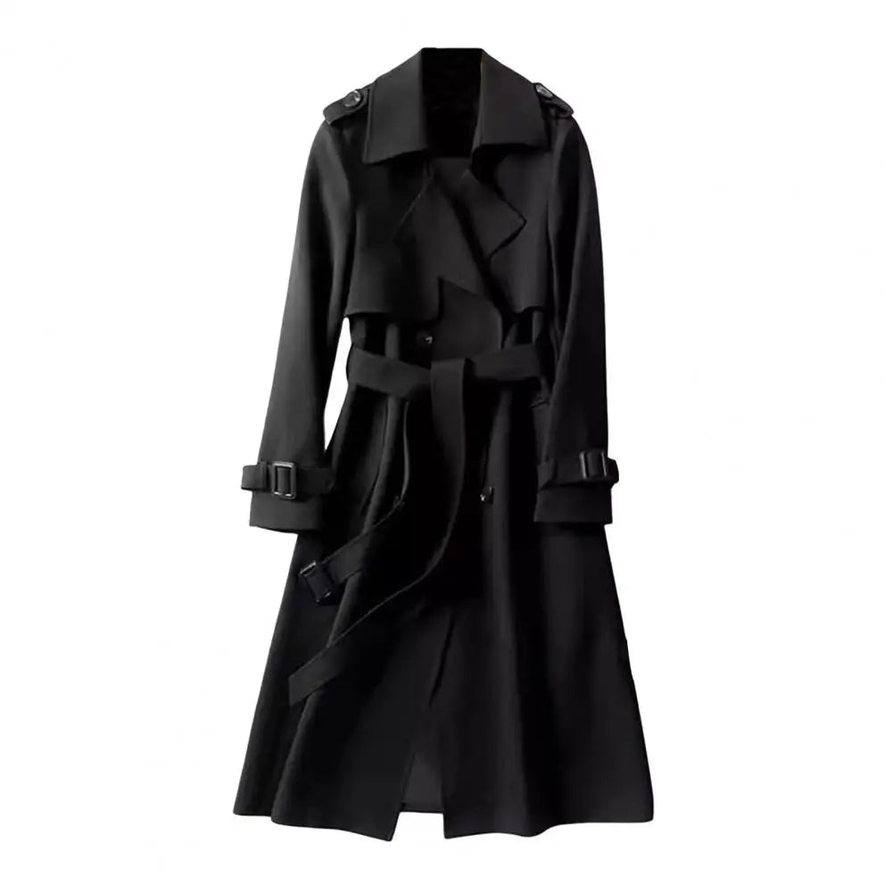 Trench Lapel Long Coats Fashion Double Breasted Jacket