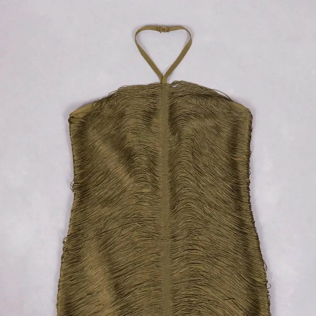 1 Celebrity Sexy Halter Tassel Party Outfit