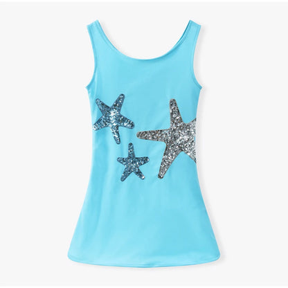 1 Starfish Sequins embroidered Mini Dresses