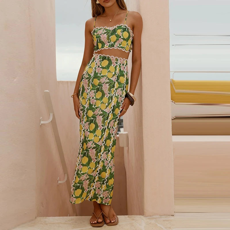 Backless Linen Holiday 2Pc Set