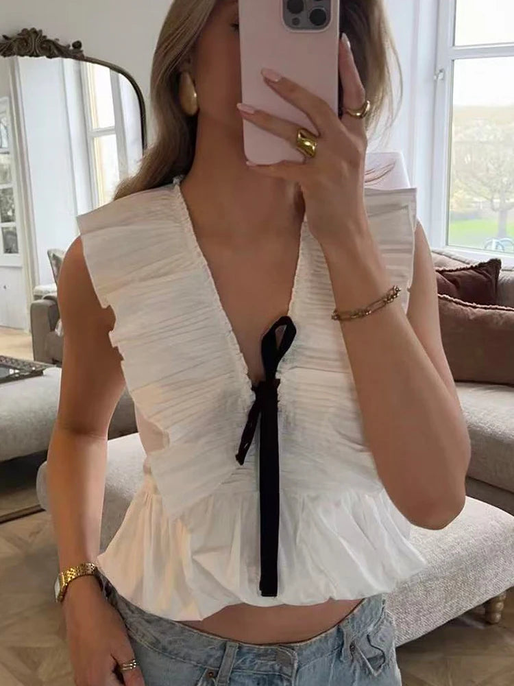 Zara frills Cotton Top