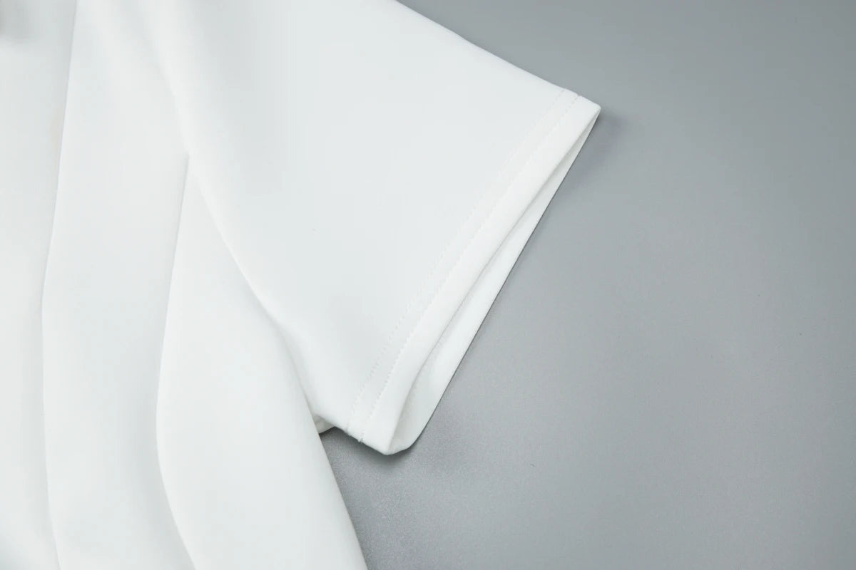 Elegant Polo Neck Pleated Mini