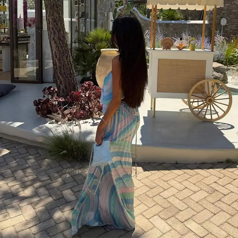 Pucci Light Blue iced blue HAlter neck