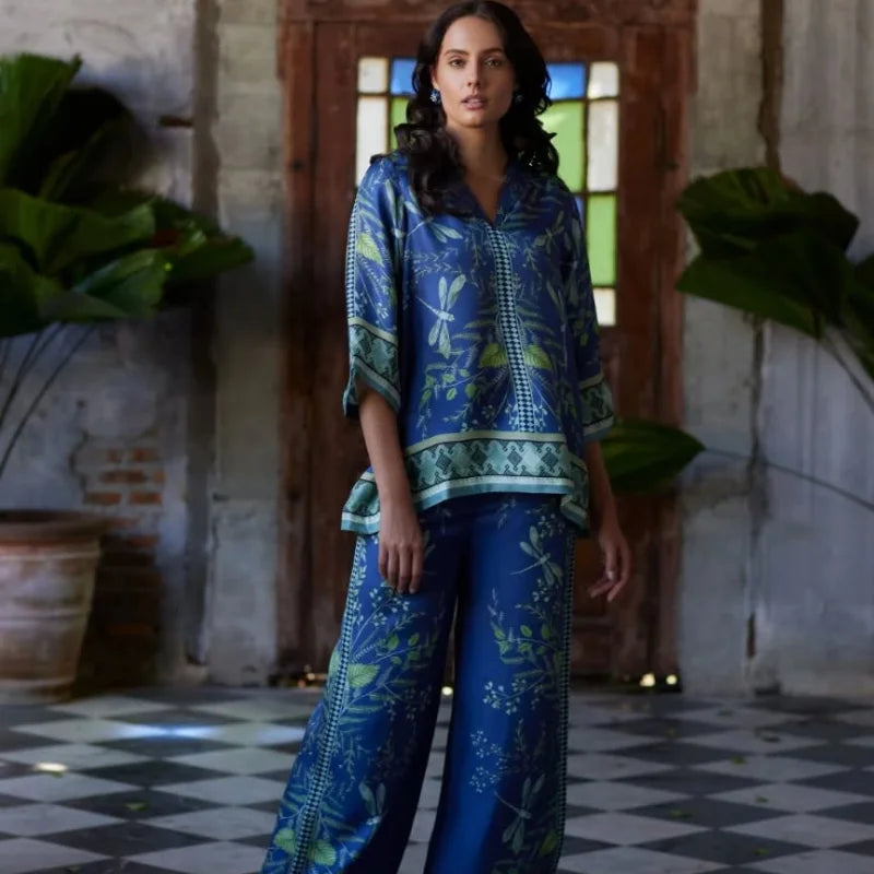 Pants Set Bohemian V-neck
