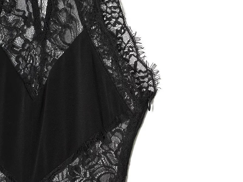 HXAO Halter Women's Lace Dress Summer Corset Elegant Party Dresses Off Shoulder Sexy Vacation Black Dress Semi Sheer Maxi Dress