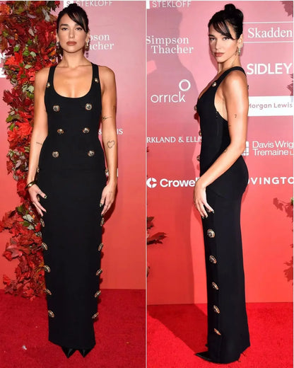 Party Celebrity Dress Buttoned