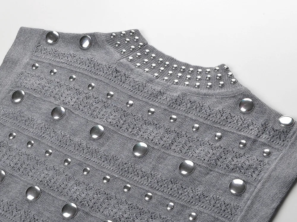Classy Sandro Riveted Grey - Same day delivery - Shellss