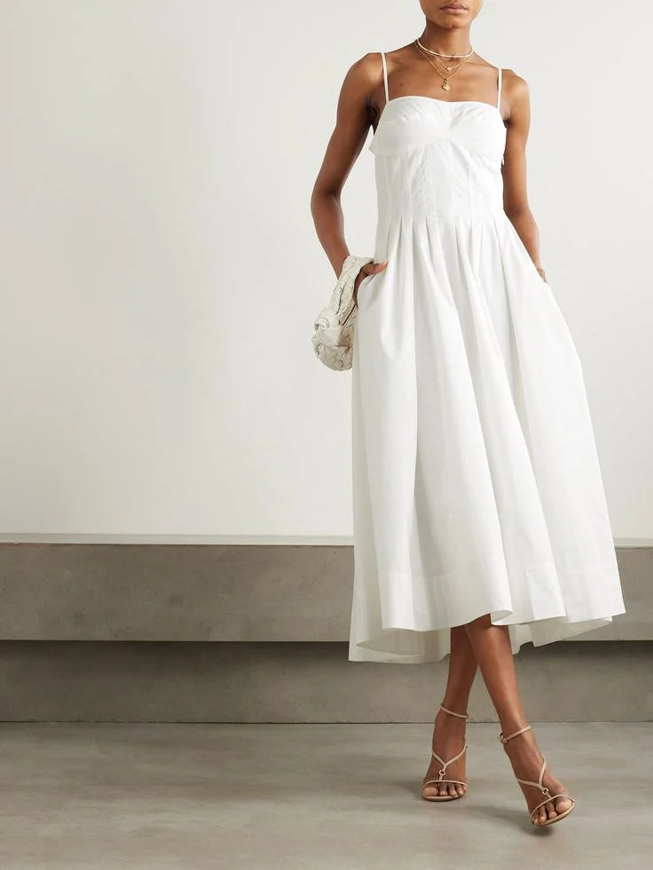 Ele High Waist White Dr JS Beautiful Beach Vaion Gown with Soft Light Filter Built-in Cotton Blend Svel X Ver... - Shellss