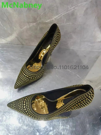 Designer Luxury Golden Heels