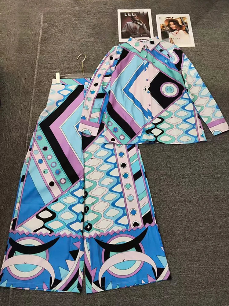 Retro geometric two-piece set for 2026