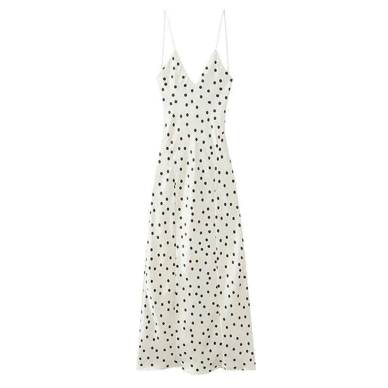 Elegant Women Polka Dot Midi