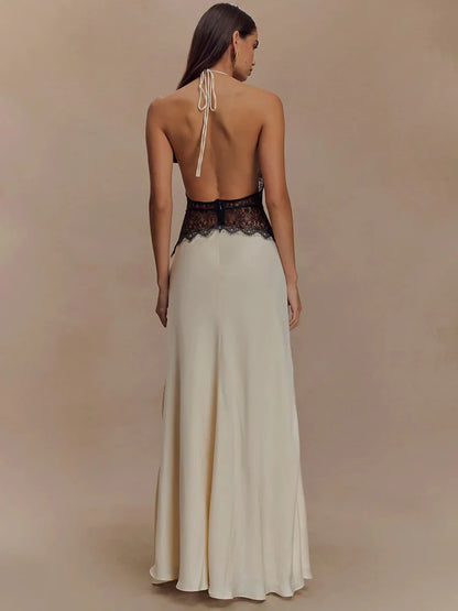 Celebrity Halter neck backless dress