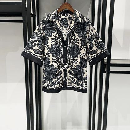 2025 Spring/summer Style Plant Black and White Print