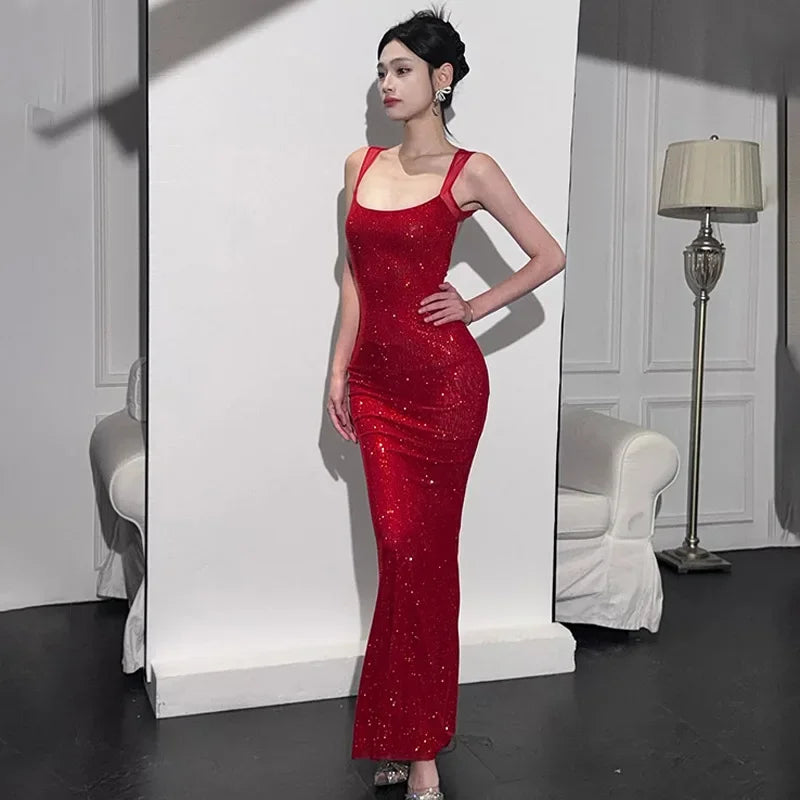 Shimmery Mermaid Evening Party Dress