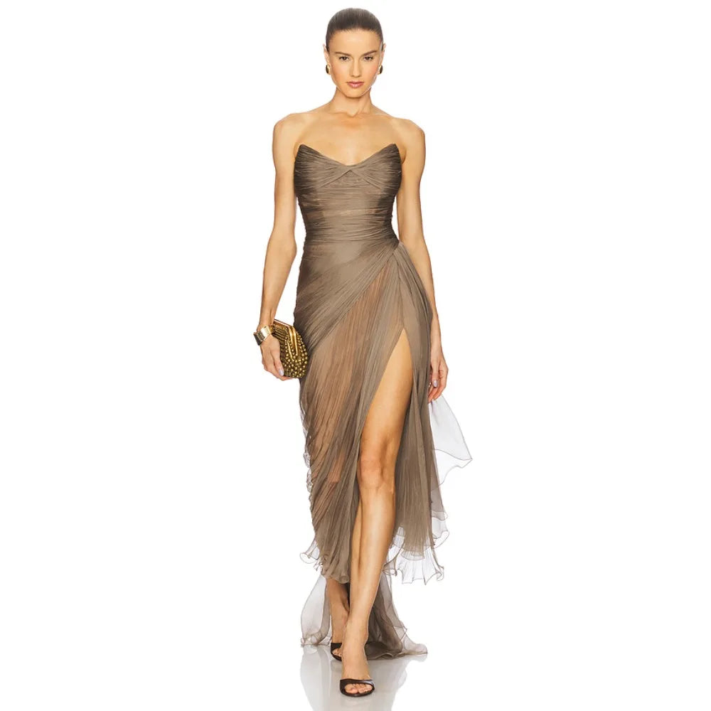 Customized Lace up Evening Dresses Luxury Bodycon Maxi Party Dress Mermaid Sexy Ankle Length Formal Prom Gowns for Women 2026