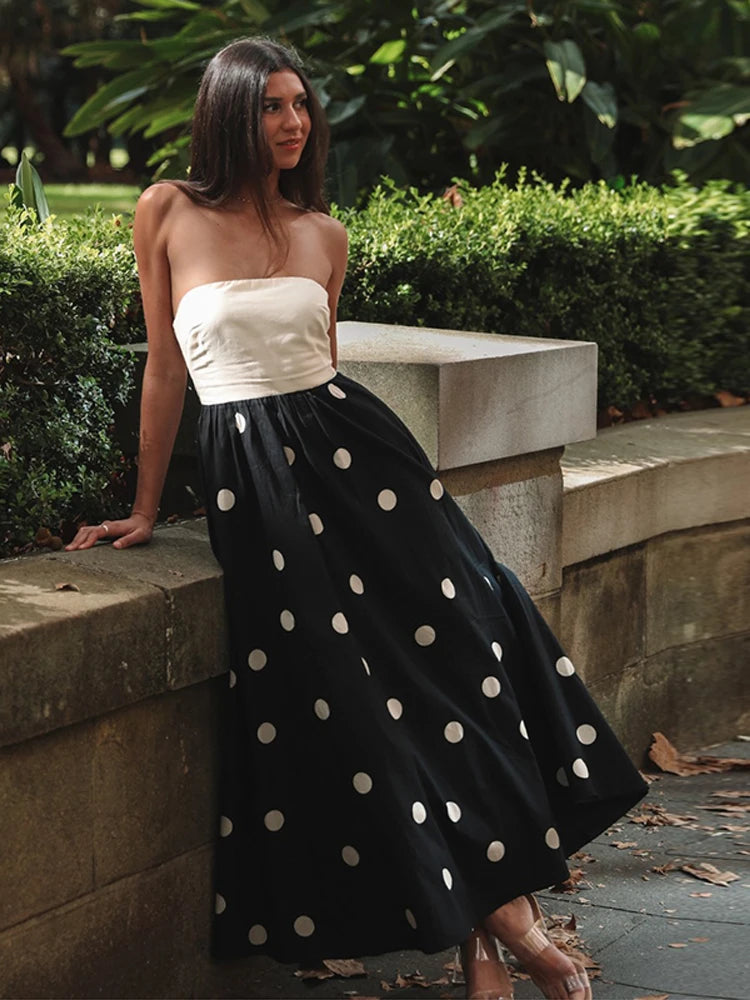 1 Sexy Patchwork Polka Dots Backless dress