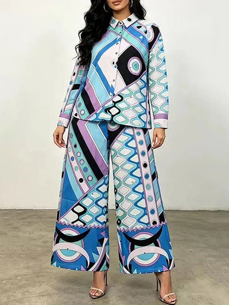 Retro geometric two-piece set for 2026
