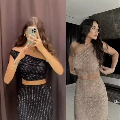 Glamorous 1 shoulder Sequins Sassy Booty Party dress
