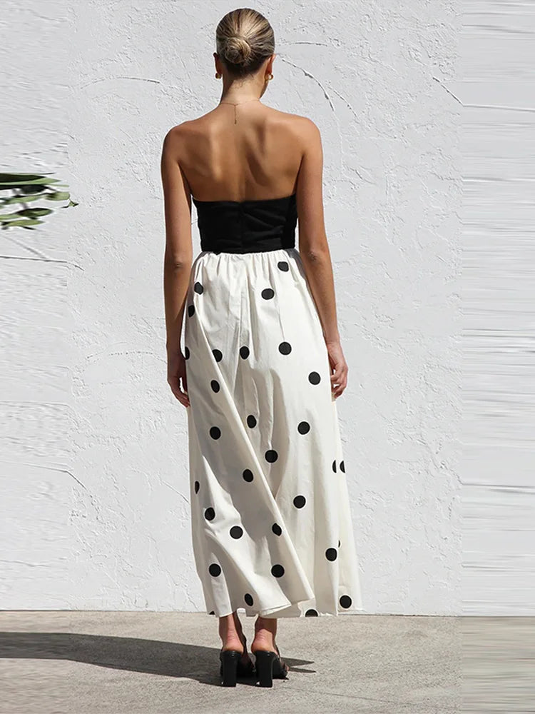 1 Sexy Patchwork Polka Dots Backless dress