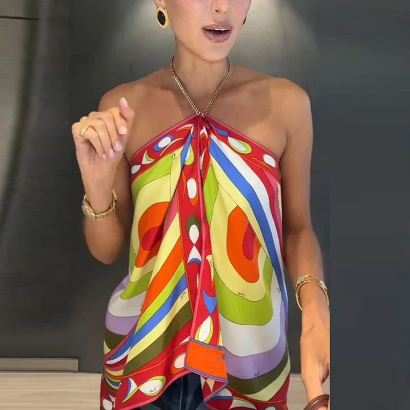 Pucci Halter Tank Tops