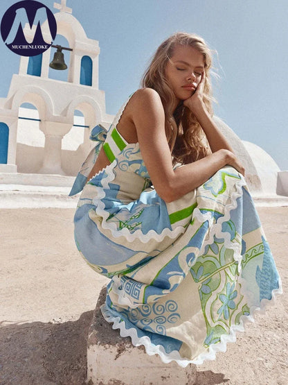 Greece Summer Dress back tie