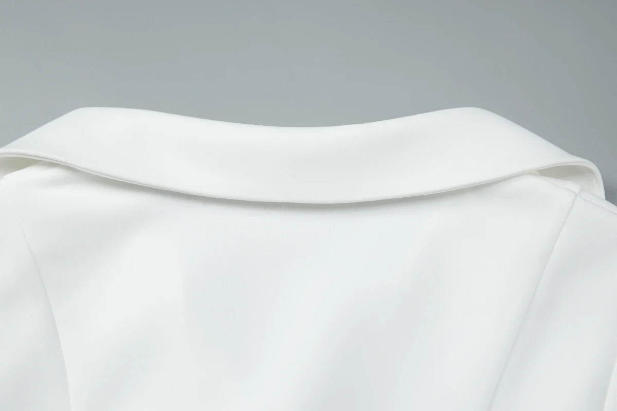 Elegant Polo Neck Pleated Mini